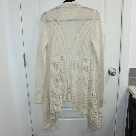 Anthropologie Angel of The North Open Knit Cardigan Size Small Cream - Picture 3 of 3